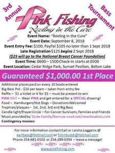 3rd Annual Reeling in the Cure Tournament, September 8, 2018