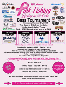 flyer 4th Annual Pink Fishing, Reeling in the Cure Bass Tournament